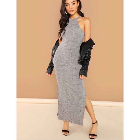 🍒💋 Space Dye Open Back Split Maxi Dress - Picture 5 of 6